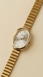 Oval Golden Charm Women Watch - Image 2