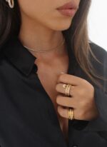 3 Layered- Safety pin trendy RING - Image 2