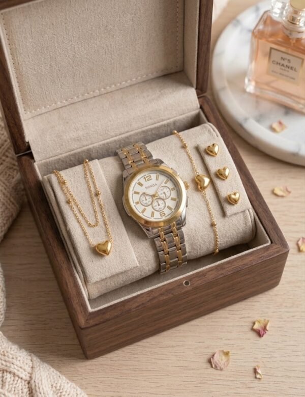 Watch & Heart Bracelet Set — Tarnish-Free — jewellery from Glossy.pk, Pakistan
