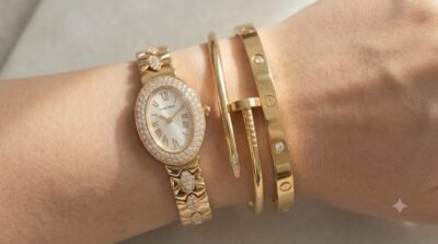 Watch and Bracelet Set Combo (Cartier-style) product photo 2 | Glossy.pk Pakistan