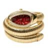 BVLGARI Snake Watch-Maroon Dial Gold Chain anti-tarnish jewellery from Glossy.pk, Lahore