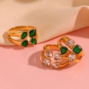 4-Stone Heart Ring (White Stones) product photo 3 | Glossy.pk Pakistan
