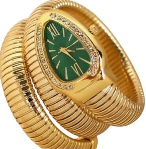 Snake Motif Watch — Green Dial, Gold Chain product photo 3 | Glossy.pk Pakistan