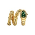 BVLGARI Snake Watch-Green Dial Gold Chain - Image 5
