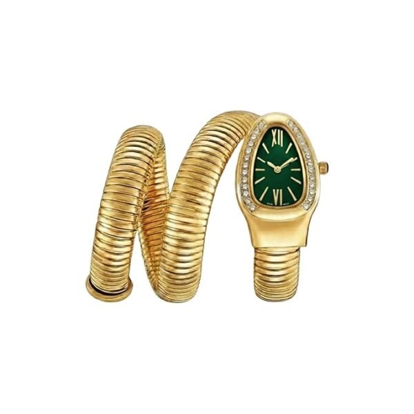 BVLGARI Snake Watch-Green Dial Gold Chain anti-tarnish jewellery from Glossy.pk, Lahore