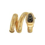 BVLGARI Snake Watch-Black Dial Gold Chain