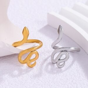 Silver-Tone Mini Snake Ring — Stainless Steel product photo 2 | Glossy.pk Pakistan