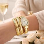 BVLGARI Snake Watch-White Dial Gold Chain