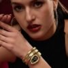 BVLGARI Snake Watch-Black Dial Gold Chain anti-tarnish jewellery from Glossy.pk, Lahore