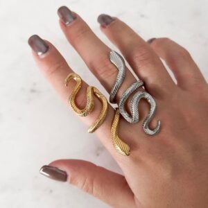 Chunky Snake Ring — Gold Tone (Stainless Steel)