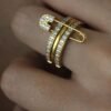 3 Layered- Safety pin trendy RING anti-tarnish jewellery from Glossy.pk, Lahore