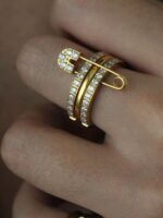 3 Layered- Safety pin trendy RING - Image 7