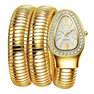 Snake Motif Watch — White Dial, Gold Chain product photo 2 | Glossy.pk Pakistan
