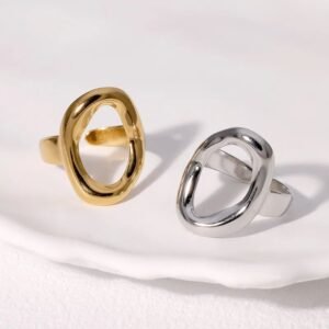 Chunky Adjustable Ring — Gold Tone (Stainless Steel) product photo 2 | Glossy.pk Pakistan