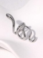 Trendy Chunky snake 🐍Silver Ring