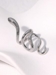 Chunky Snake Ring — Silver Tone (Stainless Steel) — jewellery from Glossy.pk, Pakistan
