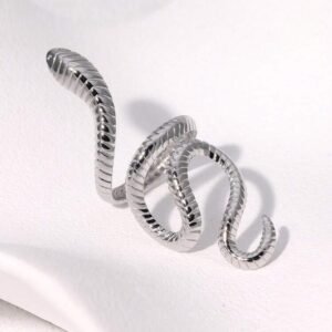 Chunky Snake Ring — Silver Tone (Stainless Steel)