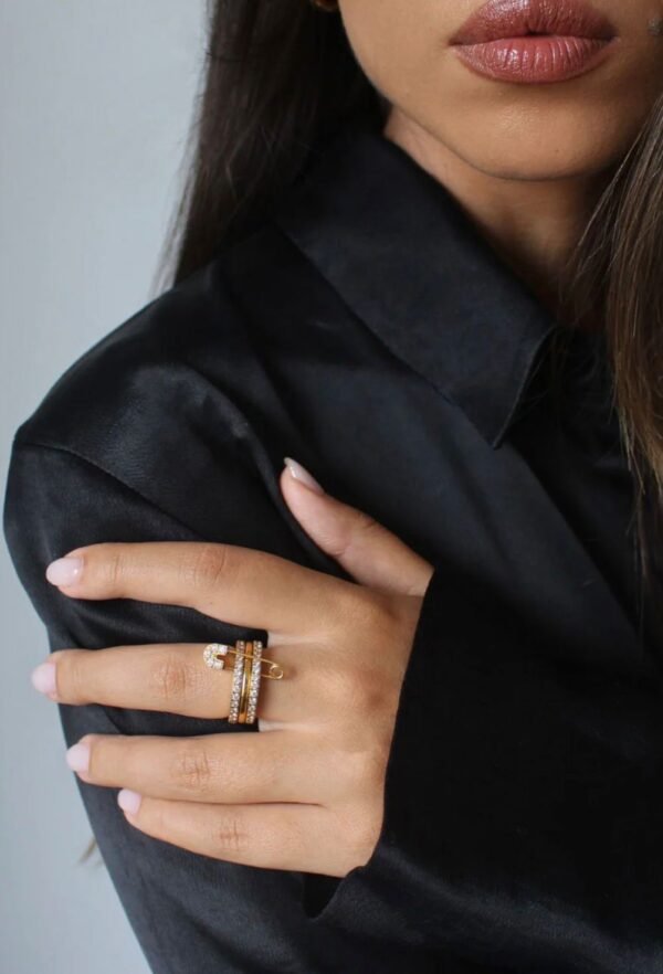3-Layer Safety Pin Ring — Stainless Steel product photo 3 | Glossy.pk Pakistan
