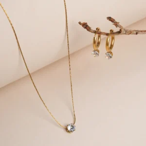 Trendy Diamond Jewellery Set