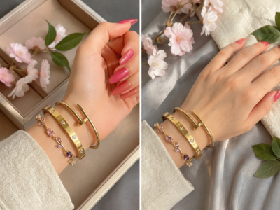 3pc Hand Stack — Tulip & Cartier-Inspired Bangle Set product photo 2 | Glossy.pk Pakistan