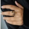 3-Layer Safety Pin Ring — Stainless Steel — jewellery from Glossy.pk, Pakistan
