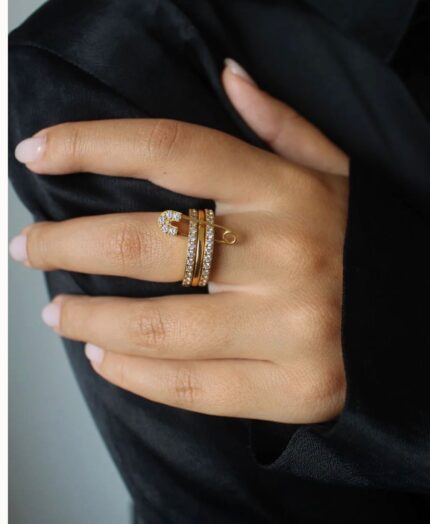 3 Layered- Safety pin trendy RING