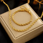 Stainless Steel Rope Necklace & Bracelet-combo - Image 2