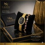 NAIDU Watch and Tulip Combo - Black Dial