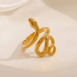 Gold-Tone Mini Snake Ring — Stainless Steel