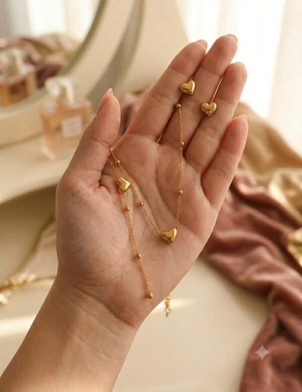 3D Heart Set Combo — jewellery from Glossy.pk, Pakistan