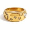 Waterproof Stainless Steel Rhinestone Ring — jewellery from Glossy.pk, Pakistan
