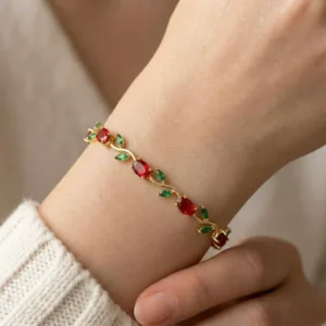 2-Tone Tulip Crystal Bracelet - Gold-Plated product photo 3 | Glossy.pk Pakistan