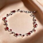 Tulip Bracelet-red and silver - Image 3