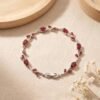 Tulip Bracelet (Red & Silver) — Gold-Plated Detail product photo 2 | Glossy.pk Pakistan