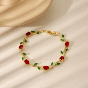 2-Tone Tulip Crystal Bracelet - Gold-Plated