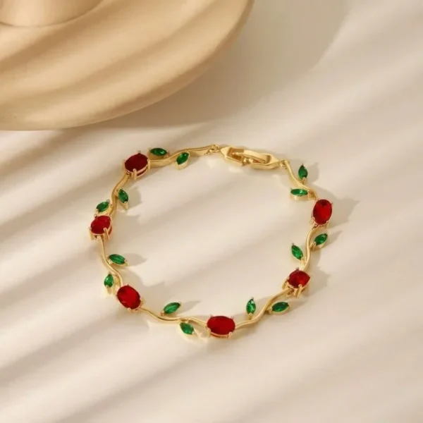 2-Tone Tulip Crystal Bracelet - Gold-Plated — jewellery from Glossy.pk, Pakistan