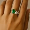2 Tone Gemstone Adjustable RING anti-tarnish jewellery from Glossy.pk, Lahore