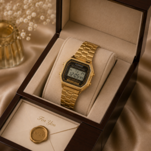 Classical Gold-Toned Square Watch