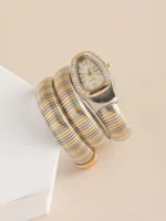 2 TONE BVLGARI Snake Watch-  White Dial