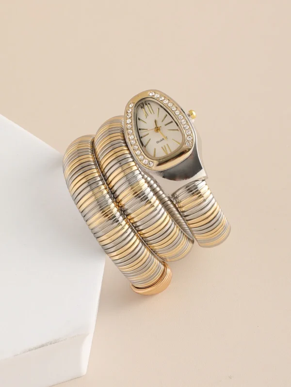 2 TONE BVLGARI Snake Watch- White Dial anti-tarnish jewellery from Glossy.pk, Lahore