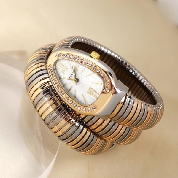 2 TONE BVLGARI Snake Watch- White Dial anti-tarnish jewellery from Glossy.pk, Lahore