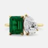 2 Tone Gemstone Adjustable RING anti-tarnish jewellery from Glossy.pk, Lahore