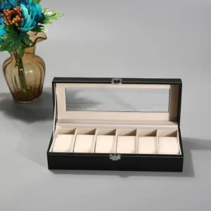 6-Piece Leather Watch Organizer Box