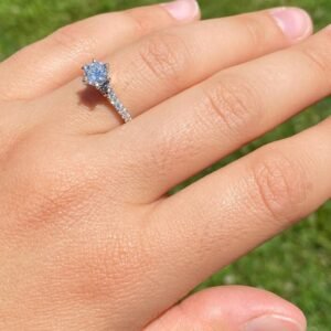Chunky Stone Promise Ring — Women's Stainless Steel