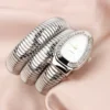 BVLGARI Snake Watch-Silver-White Dial anti-tarnish jewellery from Glossy.pk, Lahore
