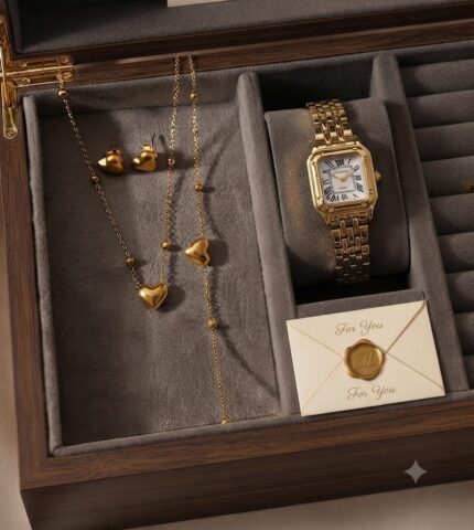 Cartier Watch and Heart set Combo