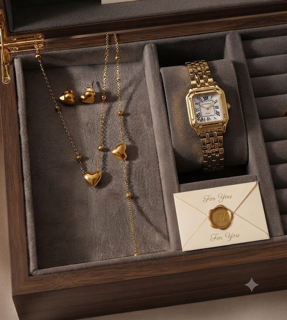 a500aaad-9bc1-4568-a375-3aae089620e1 Cartier Watch and Heart set Combo - Image 1