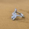 2 Layered Trendy ZIRCON Flower-SILVER RING anti-tarnish jewellery from Glossy.pk, Lahore