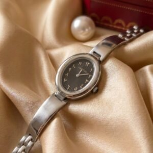 Trendy Arabic Silver Bangle Watch — Silver Strap