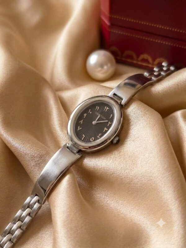 CARTIER- Trendy Arabic Watch-Silver starp anti-tarnish jewellery from Glossy.pk, Lahore